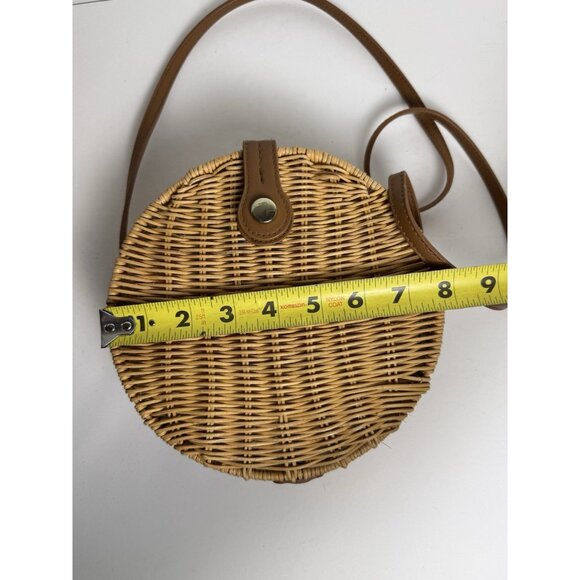 Zara Basics Round Raffia Crossbody Bag - Picture 9 of 10